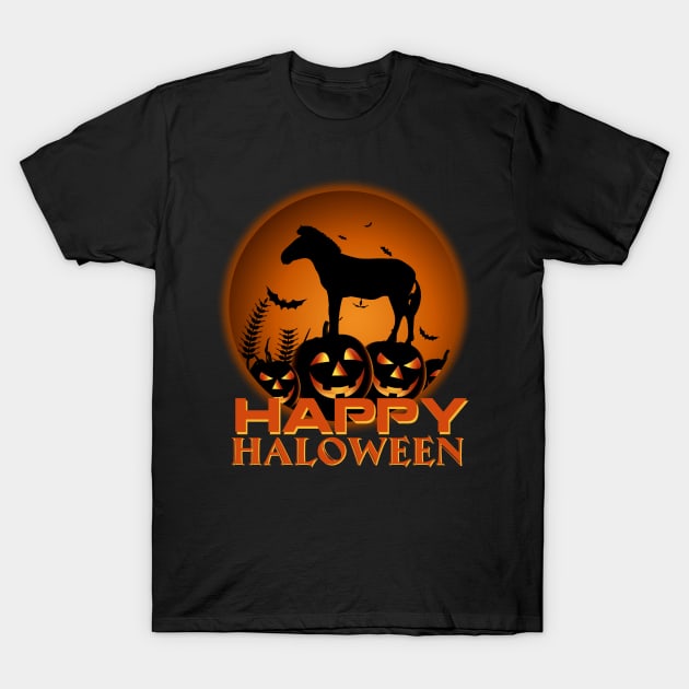 Zebra Pumpkin Happy Halloween Costume Funny Gifts T-Shirt by jrgmerschmann